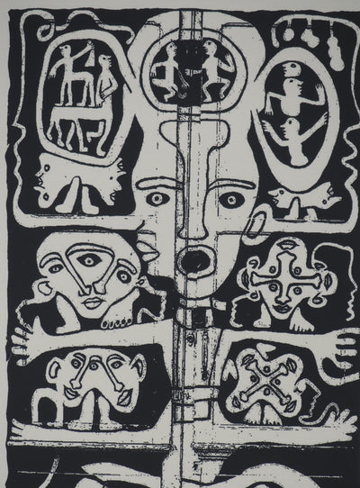 Yvon TAILLANDIER : Totem intérieur en noir II, Sérigraphie originale (photo de détail 4) - Crédit photo : Galerie Art.Paris