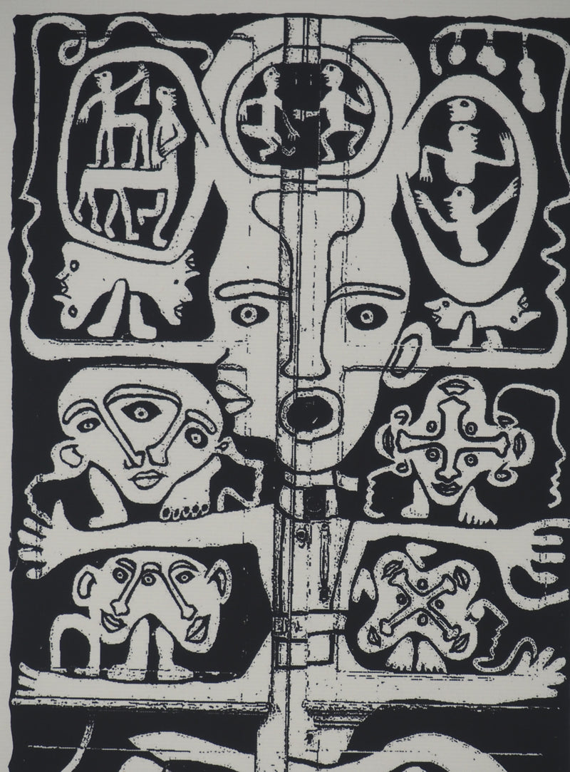 Yvon TAILLANDIER : Totem intérieur en noir II, Sérigraphie originale (photo de détail 4) - Crédit photo : Galerie Art.Paris