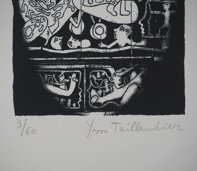 Yvon TAILLANDIER : Théâtre du dedans, Sérigraphie originale (photo de détail 3) - Crédit photo : Galerie Art.Paris