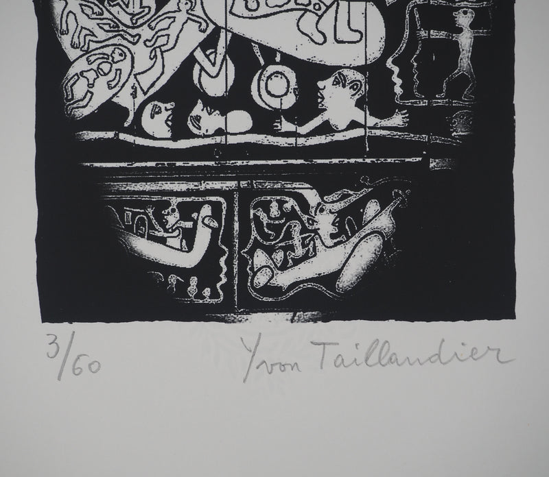 Yvon TAILLANDIER : Théâtre du dedans, Sérigraphie originale (photo de détail 3) - Crédit photo : Galerie Art.Paris