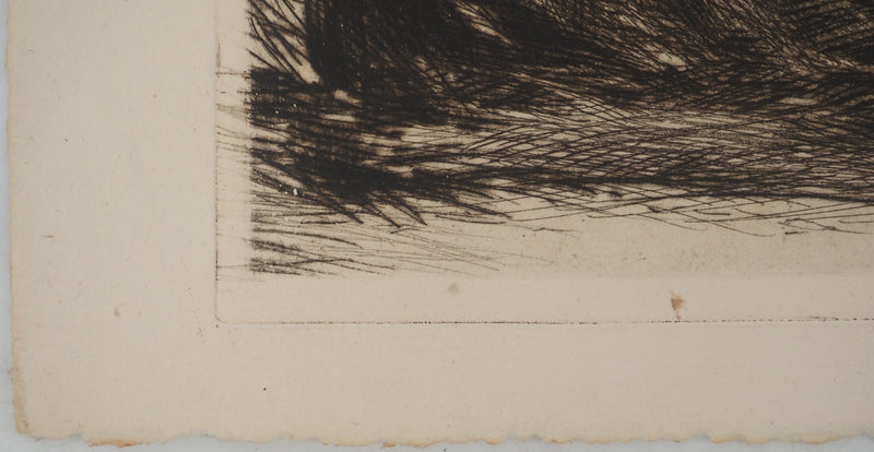 Maximilien LUCE : Maison au feu de bois, Gravure originale (photo de détail 4) - Crédit photo : Galerie Art.Paris