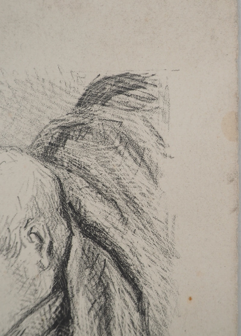 Maximilien LUCE : Vieil homme alité, Lithographie originale (photo de détail 6) - Crédit photo : Galerie Art.Paris