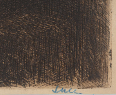 Maximilien LUCE : Imprimeur dans son atelier, Gravure originale (photo de détail 2) - Crédit photo : Galerie Art.Paris