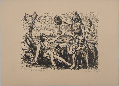 Maximilien LUCE : Les dieux s'abreuvant, Lithographie originale (vue générale) - Crédit photo : Galerie Art.Paris