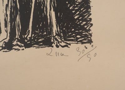 Maximilien LUCE : Les dieux s'abreuvant, Lithographie originale (photo de détail 2) - Crédit photo : Galerie Art.Paris