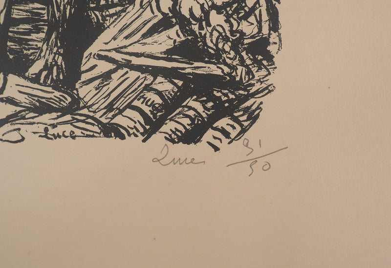 Maximilien LUCE : Bestialité, Lithographie originale (photo de détail 2) - Crédit photo : Galerie Art.Paris