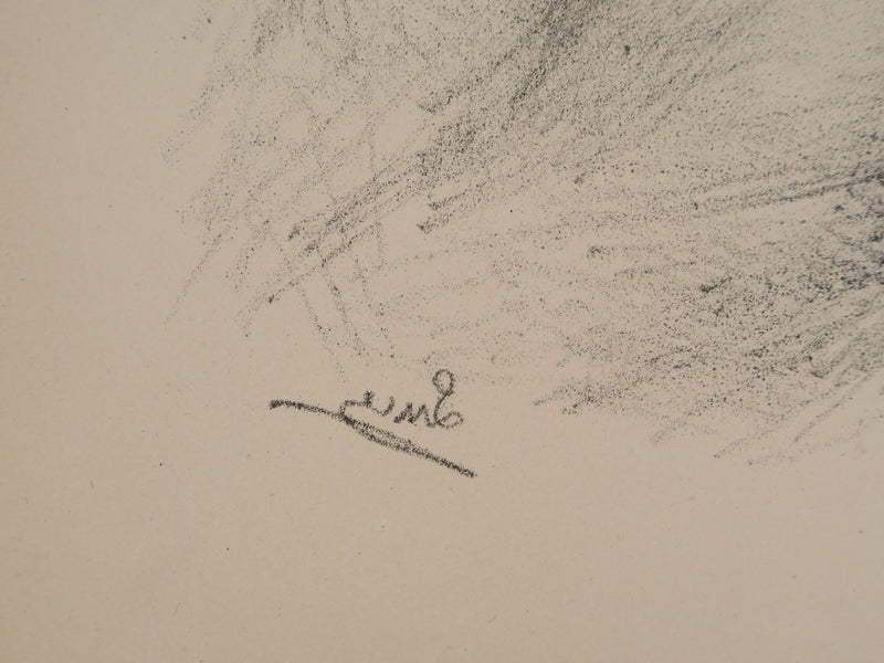 Maximilien LUCE : Vieil homme endormi, Lithographie originale (photo de détail 2) - Crédit photo : Galerie Art.Paris