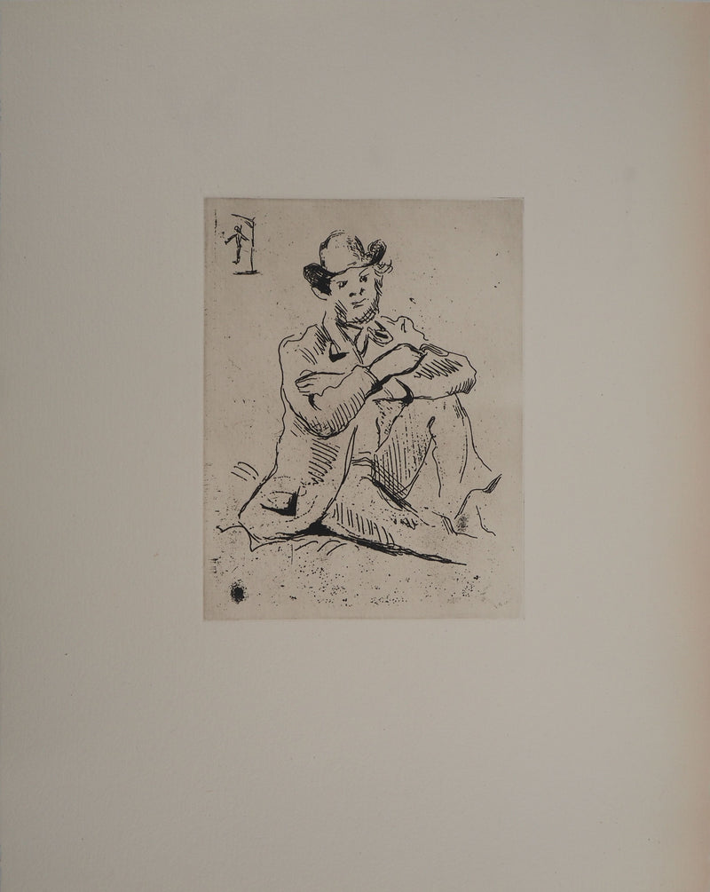 Paul CEZANNE : Armand Guillaumin au pendu, Gravure originale (vue générale) - Crédit photo : Galerie Art.Paris