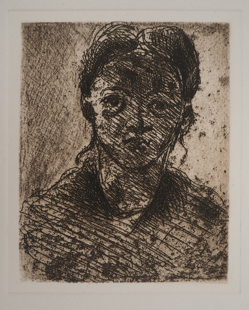 Paul CEZANNE: Porträt eines jungen Mädchens, Original signierter Kupferstich