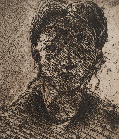 Paul CEZANNE: Porträt eines jungen Mädchens, Original signierter Kupferstich