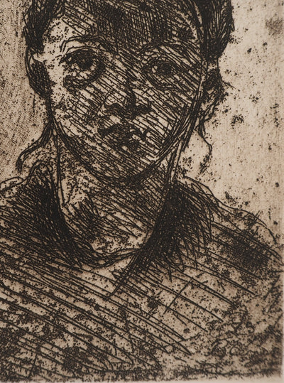 Paul CEZANNE: Porträt eines jungen Mädchens, Original signierter Kupferstich