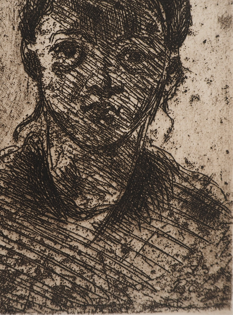 Paul CEZANNE: Porträt eines jungen Mädchens, Original signierter Kupferstich