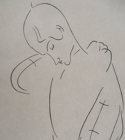 Amedeo MODIGLIANI : Portrait de rêveur, Gravure signée