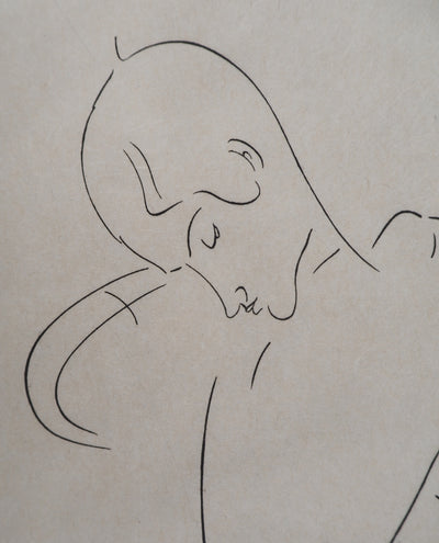 Amedeo MODIGLIANI : Portrait de rêveur, Gravure signée