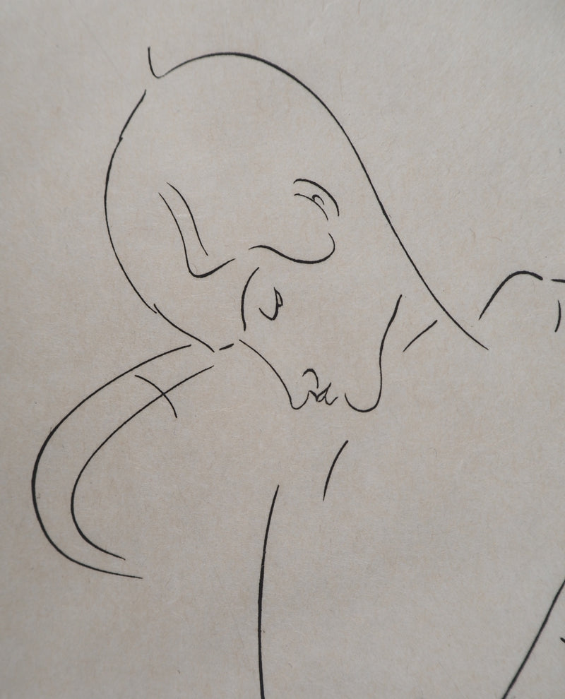 Amedeo MODIGLIANI : Portrait de rêveur, Gravure signée