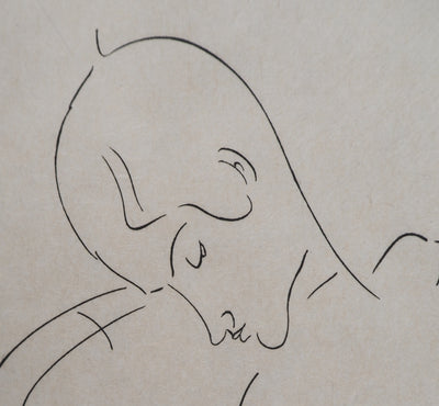 Amedeo MODIGLIANI : Portrait de rêveur, Gravure signée