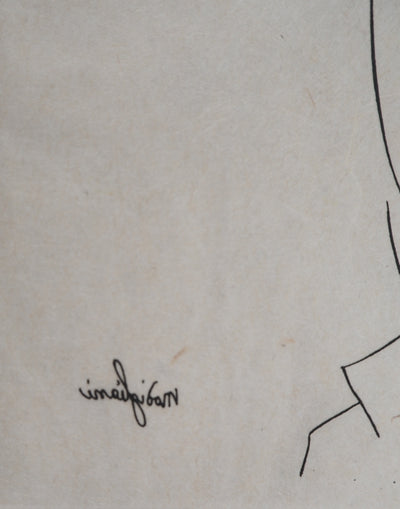 Amedeo MODIGLIANI : Portrait de rêveur, Gravure signée