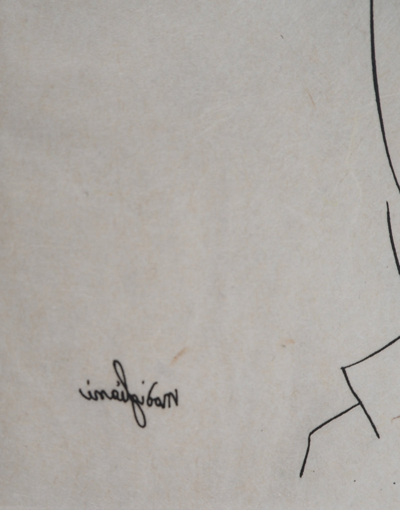 Amedeo MODIGLIANI : Portrait de rêveur, Gravure signée