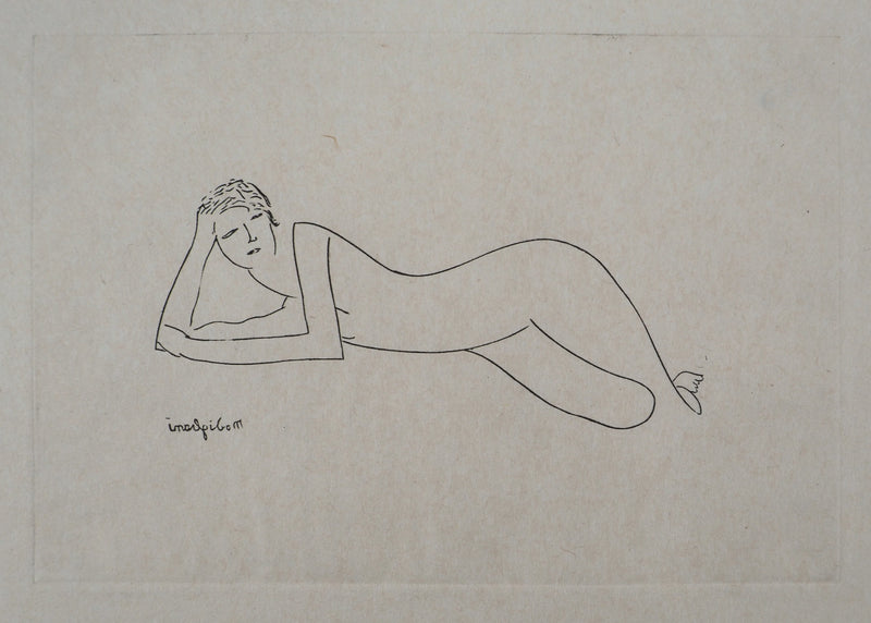 Amedeo MODIGLIANI : Nu allongé, Gravure signée