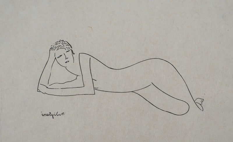 Amedeo MODIGLIANI : Nu allongé, Gravure signée