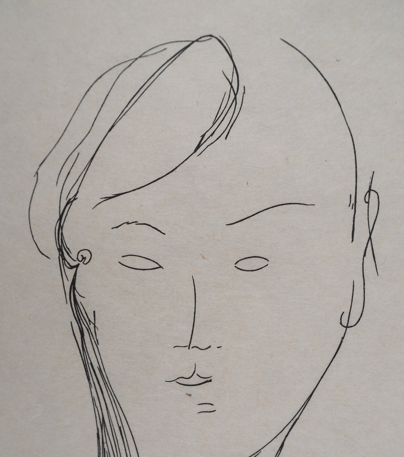 Amedeo MODIGLIANI : Portrait de femme, Gravure signée