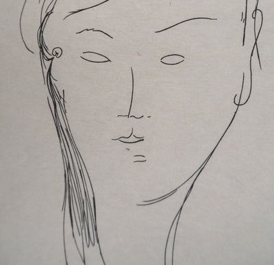 Amedeo MODIGLIANI : Portrait de femme, Gravure signée