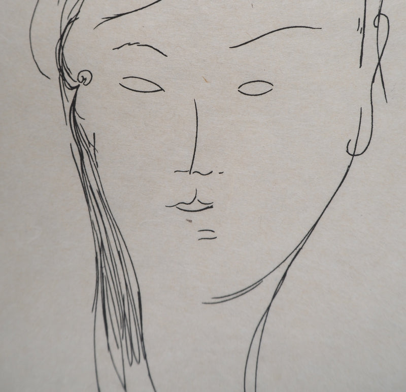 Amedeo MODIGLIANI : Portrait de femme, Gravure signée
