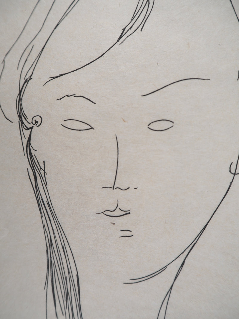 Amedeo MODIGLIANI : Portrait de femme, Gravure signée