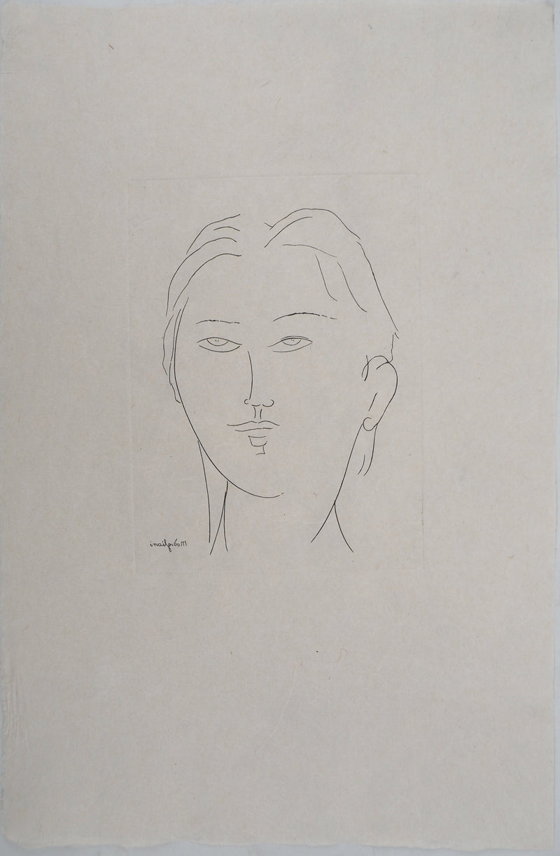 Amedeo MODIGLIANI : Jeune femme, Gravure signée
