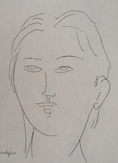 Amedeo MODIGLIANI : Jeune femme, Gravure signée