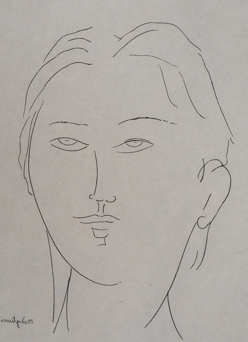 Amedeo MODIGLIANI : Jeune femme, Gravure signée