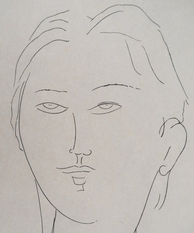 Amedeo MODIGLIANI : Jeune femme, Gravure signée