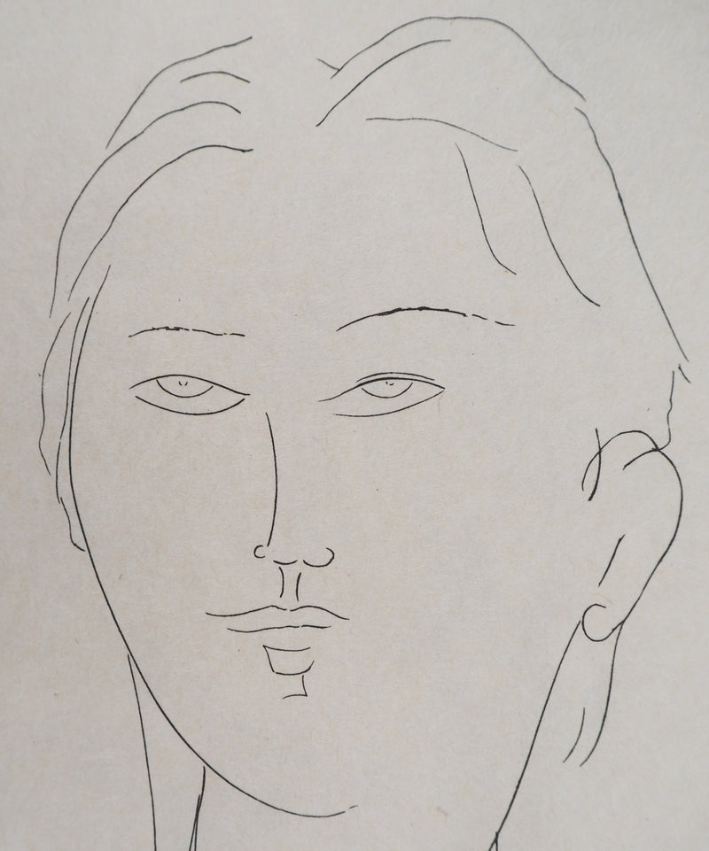 Amedeo MODIGLIANI : Jeune femme, Gravure signée