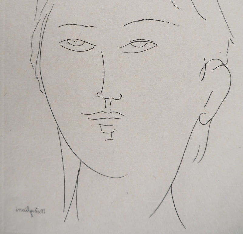 Amedeo MODIGLIANI : Jeune femme, Gravure signée