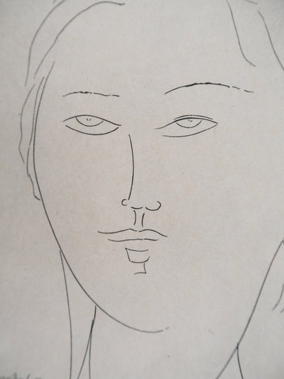 Amedeo MODIGLIANI : Jeune femme, Gravure signée