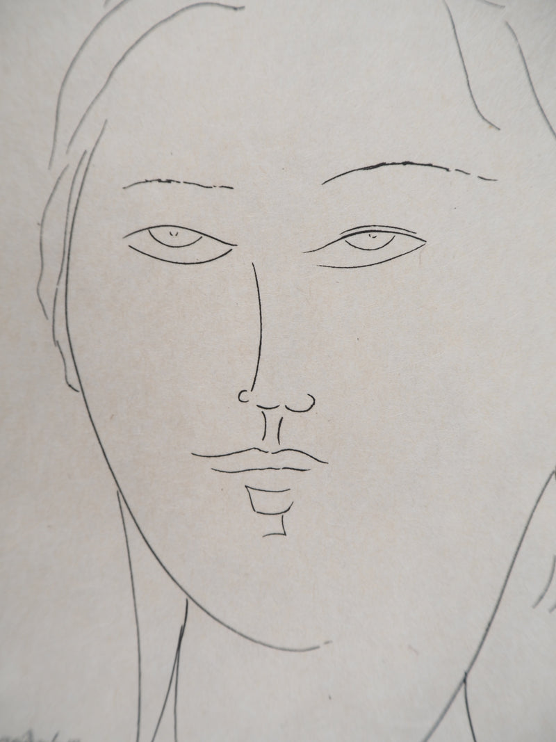 Amedeo MODIGLIANI : Jeune femme, Gravure signée