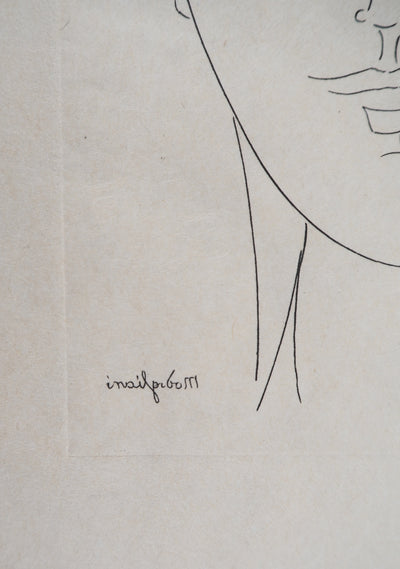 Amedeo MODIGLIANI : Jeune femme, Gravure signée