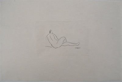 Amedeo MODIGLIANI : Femme allongée de dos, Gravure signée