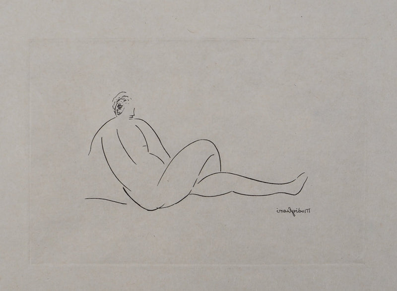 Amedeo MODIGLIANI : Femme allongée de dos, Gravure signée