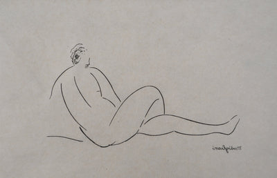 Amedeo MODIGLIANI : Femme allongée de dos, Gravure signée