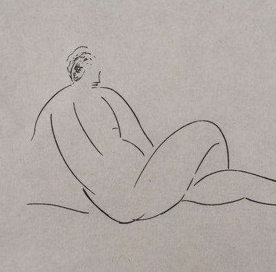 Amedeo MODIGLIANI : Femme allongée de dos, Gravure signée