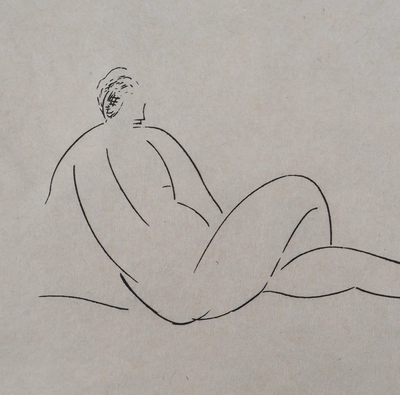 Amedeo MODIGLIANI : Femme allongée de dos, Gravure signée