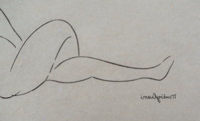 Amedeo MODIGLIANI : Femme allongée de dos, Gravure signée