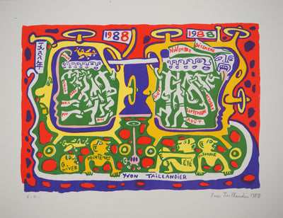 Yvon TAILLANDIER : Les quatre saison, Sérigraphie originale (vue générale) - Crédit photo : Galerie Art.Paris
