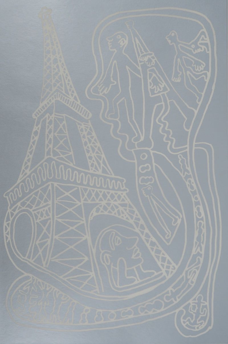 Yvon TAILLANDIER : Paris : La Tour Eiffel en argent, Sérigraphie originale (vue générale) - Crédit photo : Galerie Art.Paris