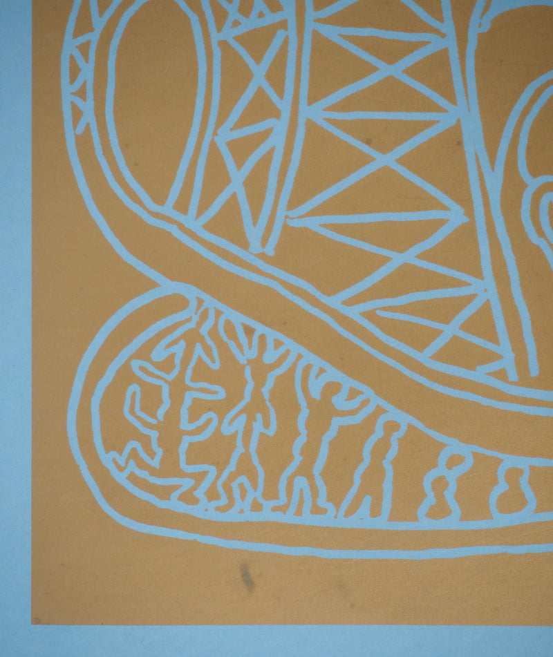 Yvon TAILLANDIER : Paris : La Tour Eiffel en doré sur bleu, Sérigraphie originale (photo de détail 7) - Crédit photo : Galerie Art.Paris