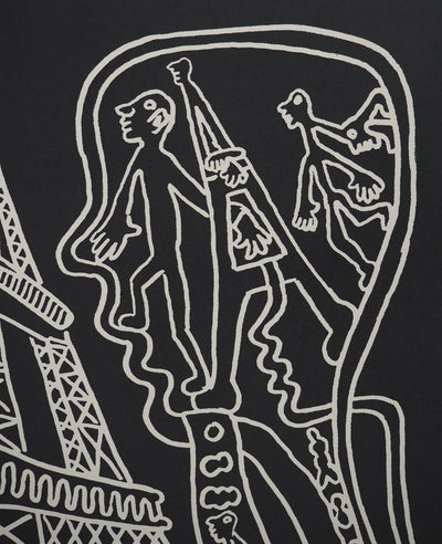 Yvon TAILLANDIER : Paris : La Tour Eiffel en noir sur blanc, Sérigraphie originale (photo de détail 3) - Crédit photo : Galerie Art.Paris