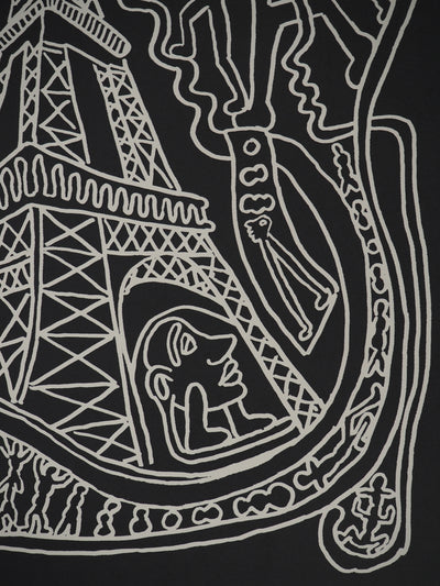 Yvon TAILLANDIER : Paris : La Tour Eiffel en noir sur blanc, Sérigraphie originale (photo de détail 4) - Crédit photo : Galerie Art.Paris