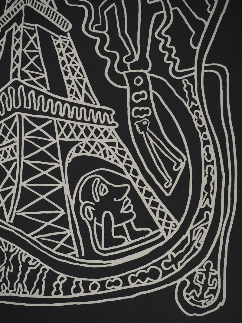 Yvon TAILLANDIER : Paris : La Tour Eiffel en noir sur blanc, Sérigraphie originale (photo de détail 4) - Crédit photo : Galerie Art.Paris