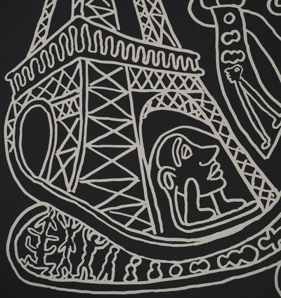 Yvon TAILLANDIER : Paris : La Tour Eiffel en noir sur blanc, Sérigraphie originale (photo de détail 5) - Crédit photo : Galerie Art.Paris